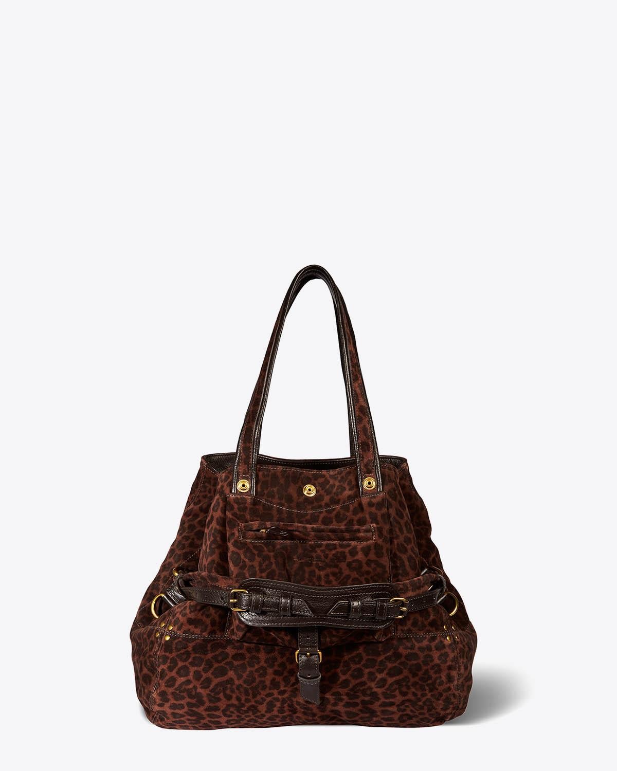 Jérôme Dreyfuss Pré-Collection Billy M Split Suede Léopard Naturel  