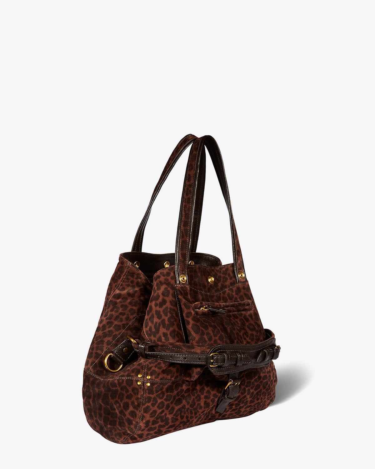 Jérôme Dreyfuss Pré-Collection Billy M Split Suede Léopard Naturel  