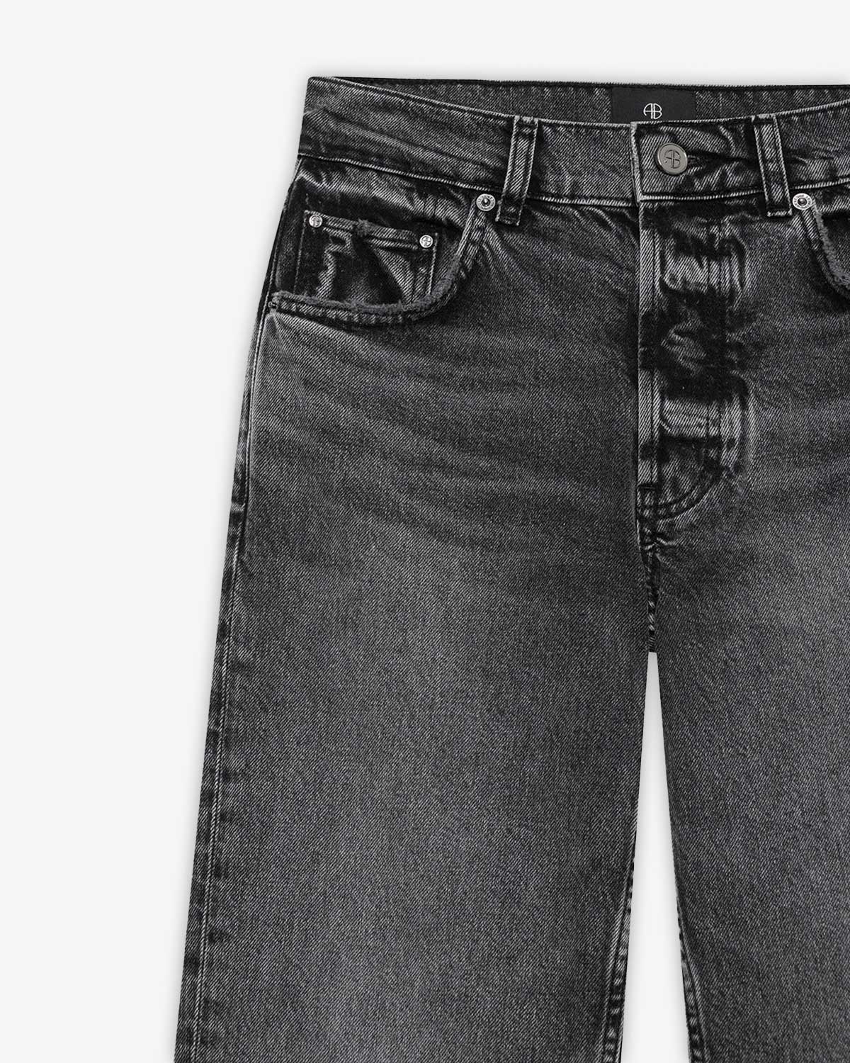 Jean Kate Anine Bing en coton gris. Vue face. 