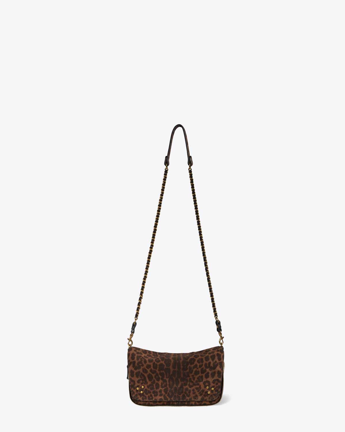 Sac Bobi S Jérôme Dreyfuss en cuir imprimé léopard. 
