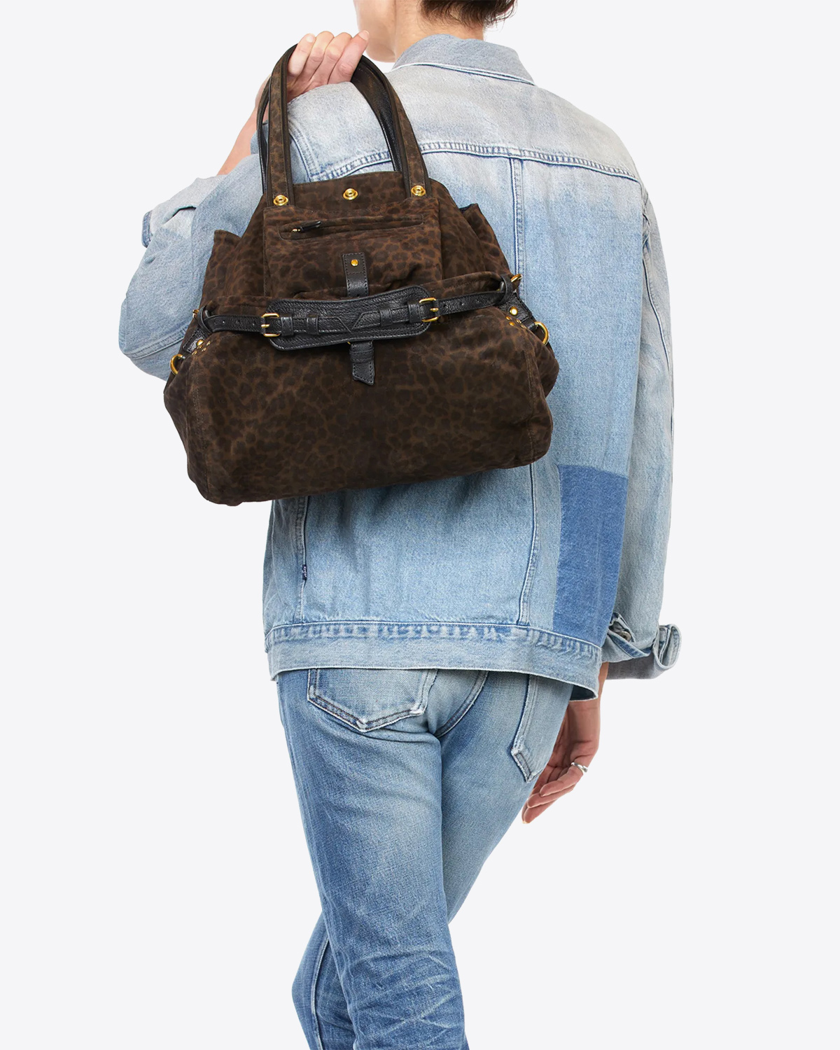 Image du produit Jérôme Dreyfuss Sac Billy M – Cuir Suédé Léopard Kaki - 4