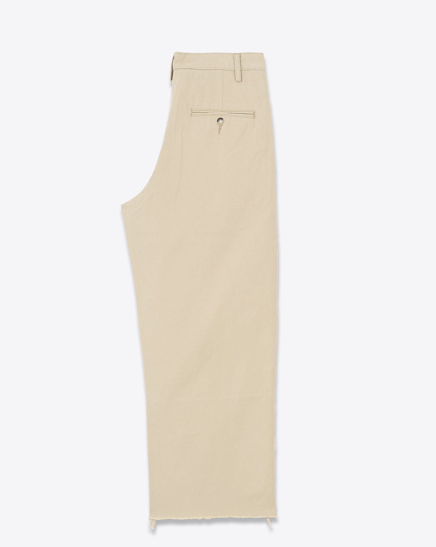 Pantalon Chino large Denimist en coton beige. Vue profil. 