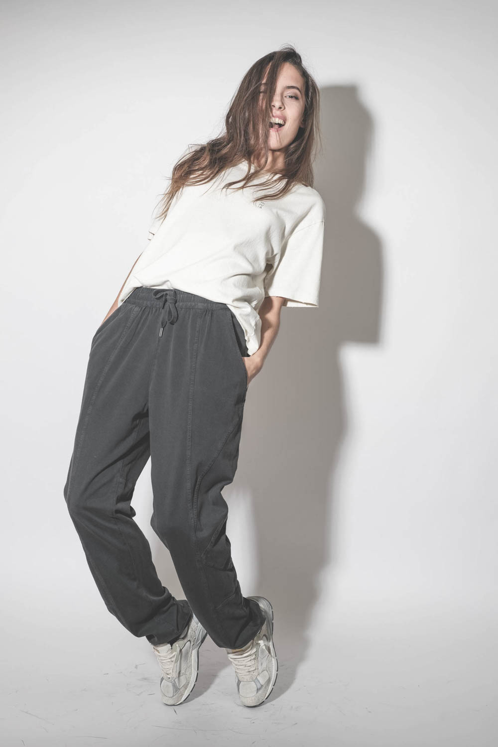Pantalon de jogging en jersey de coton noir Regina Marant Etoile.