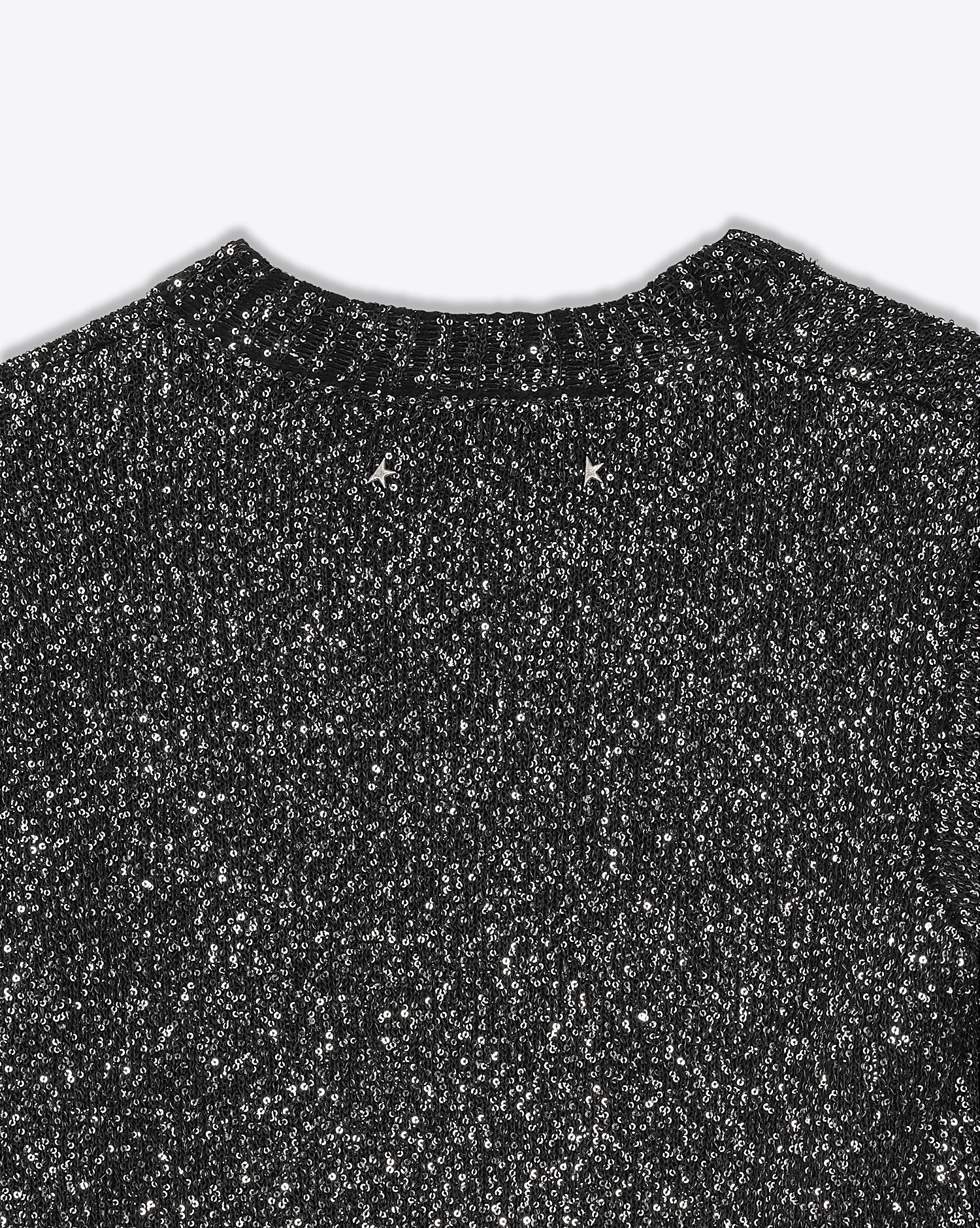 Pull manches longues à sequins Golden Goose. Vue détails dos. 