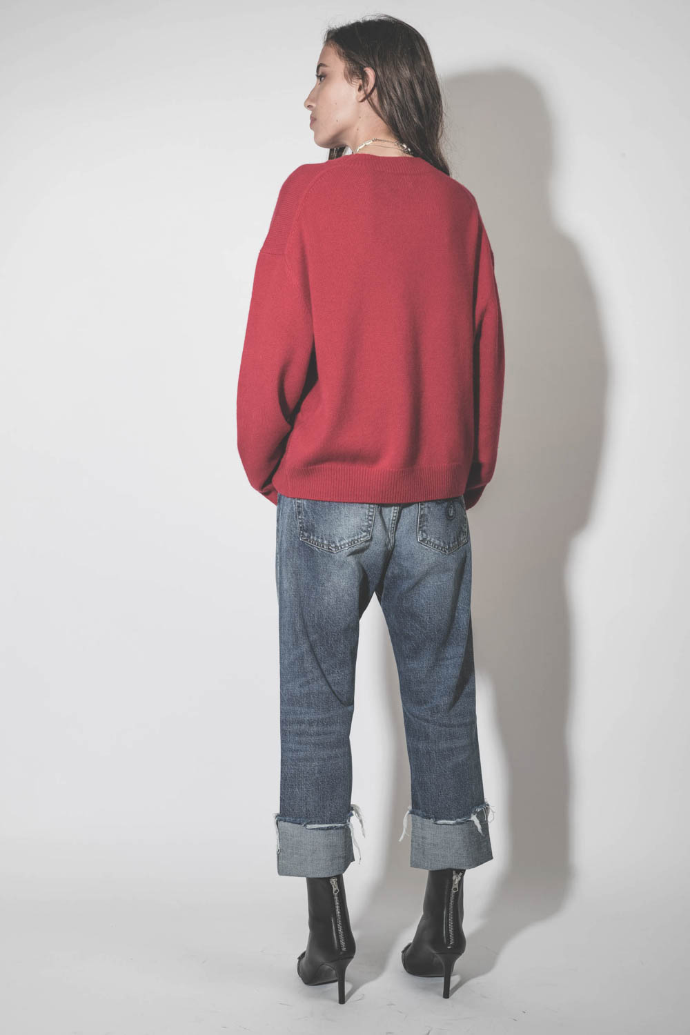 Jean Baggy Tailored Drop bleu délavage Hutton Blue R13. Porté de dos.