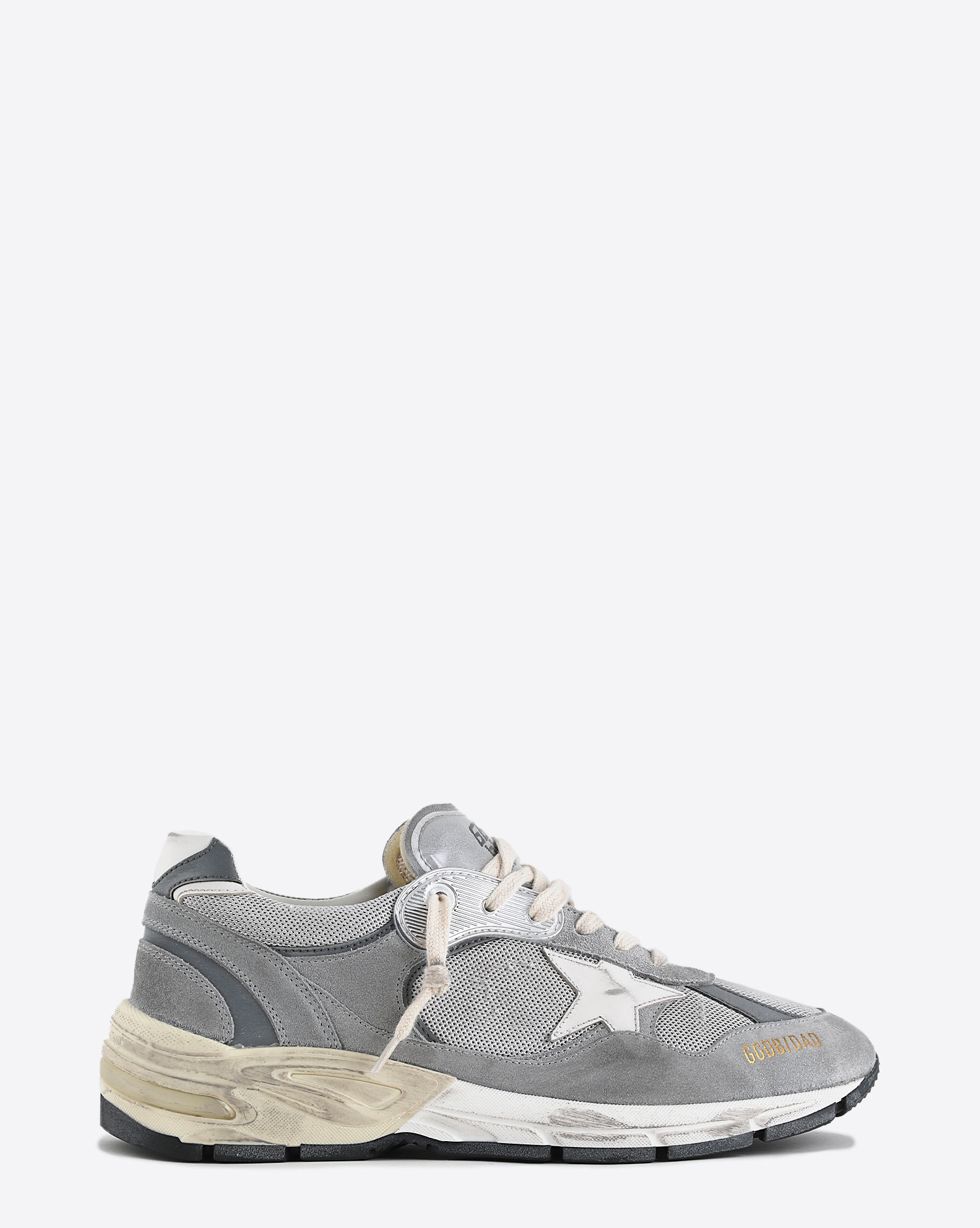 Sneakers Running Dad grise étoile blanche 60379 Golden Goose femme. Profil. 