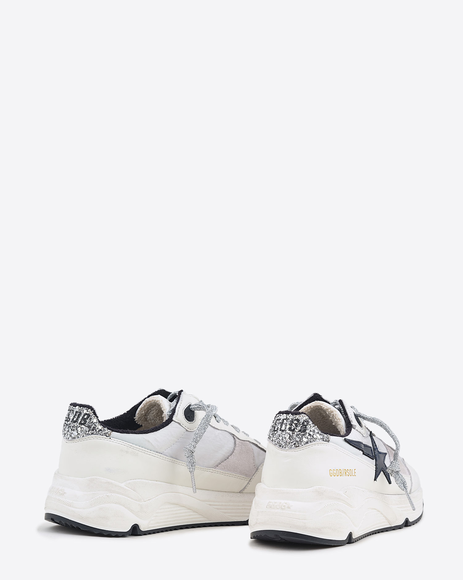 Golden Goose Femme Sneakers Running Sole  Blanc Argent Noir 11723