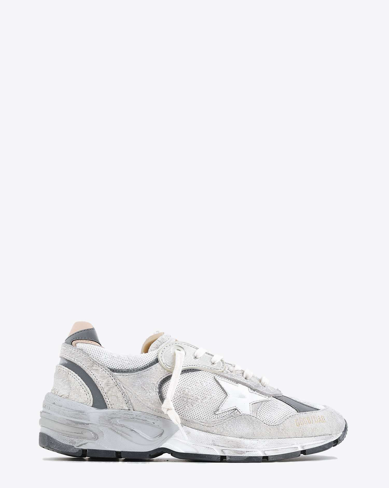 Sneakers Golden Goose Running Dad grise. Profil.