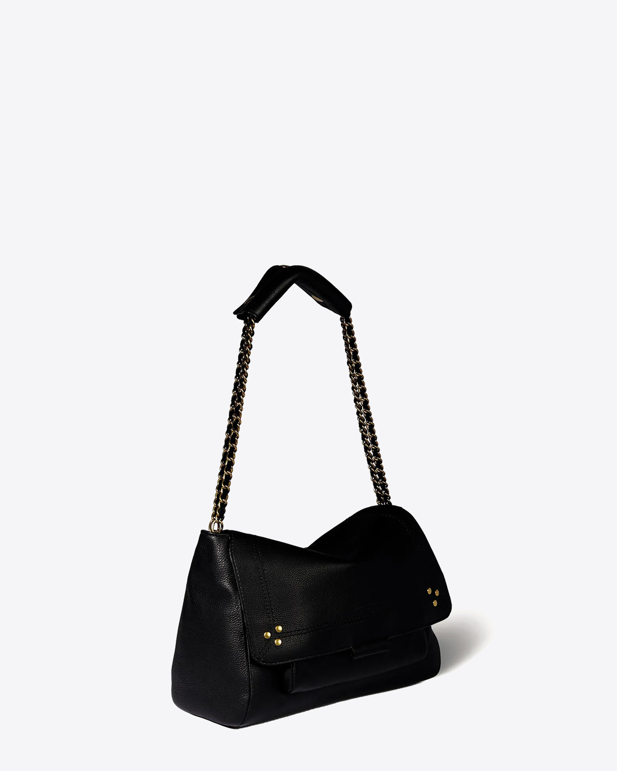 Jérôme Dreyfuss  Lulu M Calfskin Noir Brass  