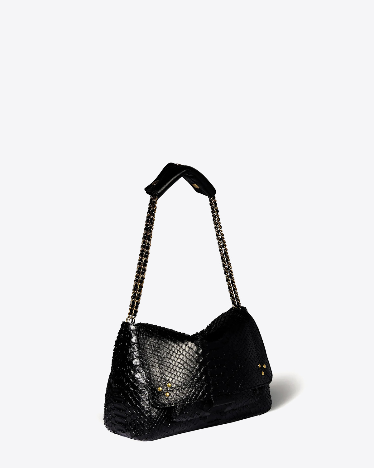 Jérôme Dreyfuss Lulu M python noir.  