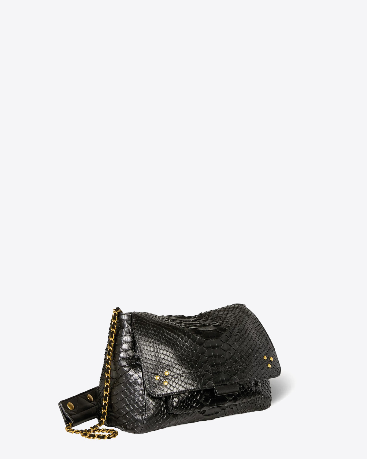 Jérôme Dreyfuss Lulu M python noir.  