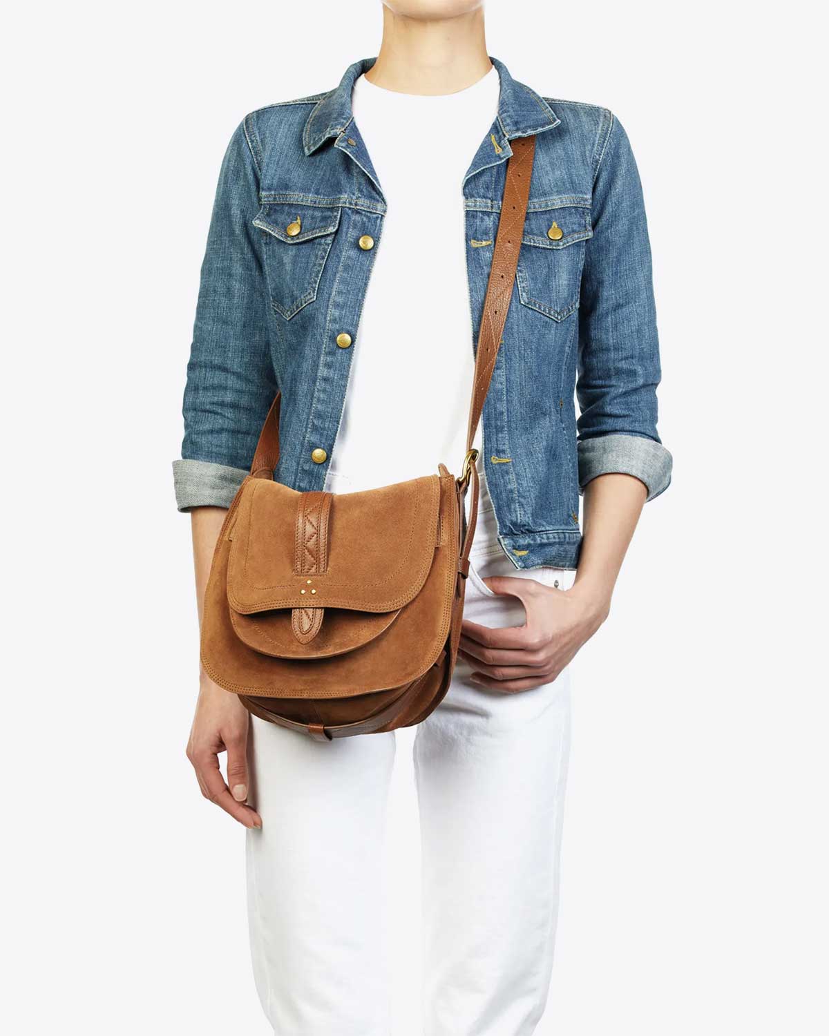 Jérôme Dreyfuss Sac Mario en cuir tabac 