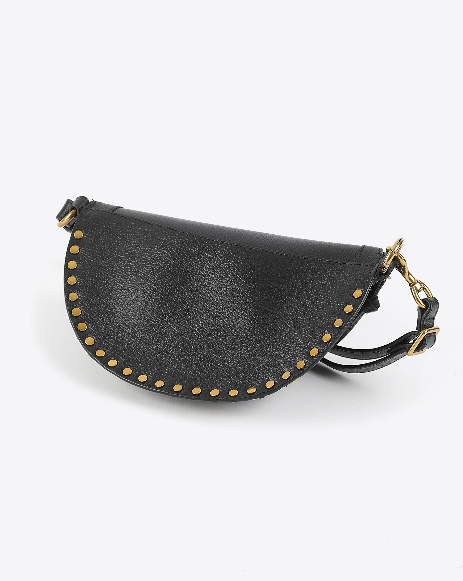 Sac banane en cuir grainé noir et clouté Skano Isabel Marant. Dos. 