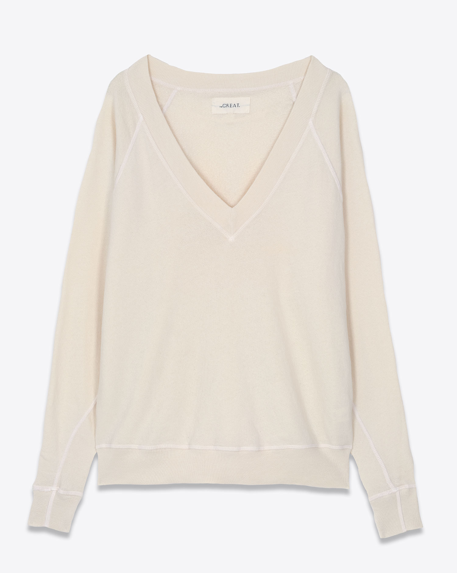 The Great Sweatshirt Neck Blanc Délavé