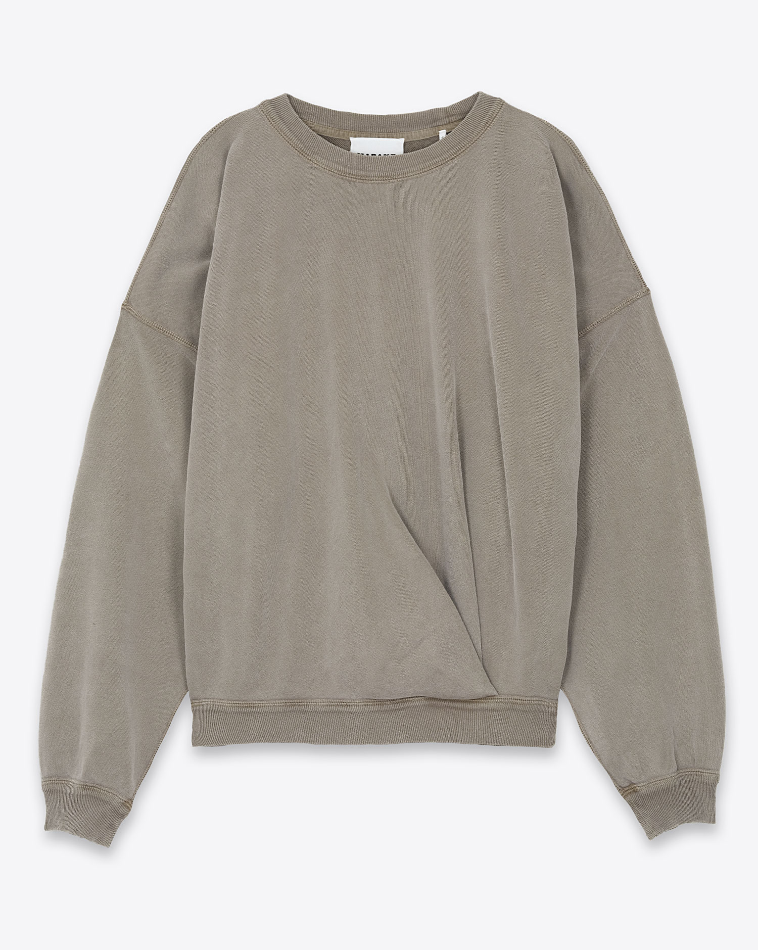 Sweatshirt manches longues Sauria Isabel Marant Etoile kaki. Vue face. 
