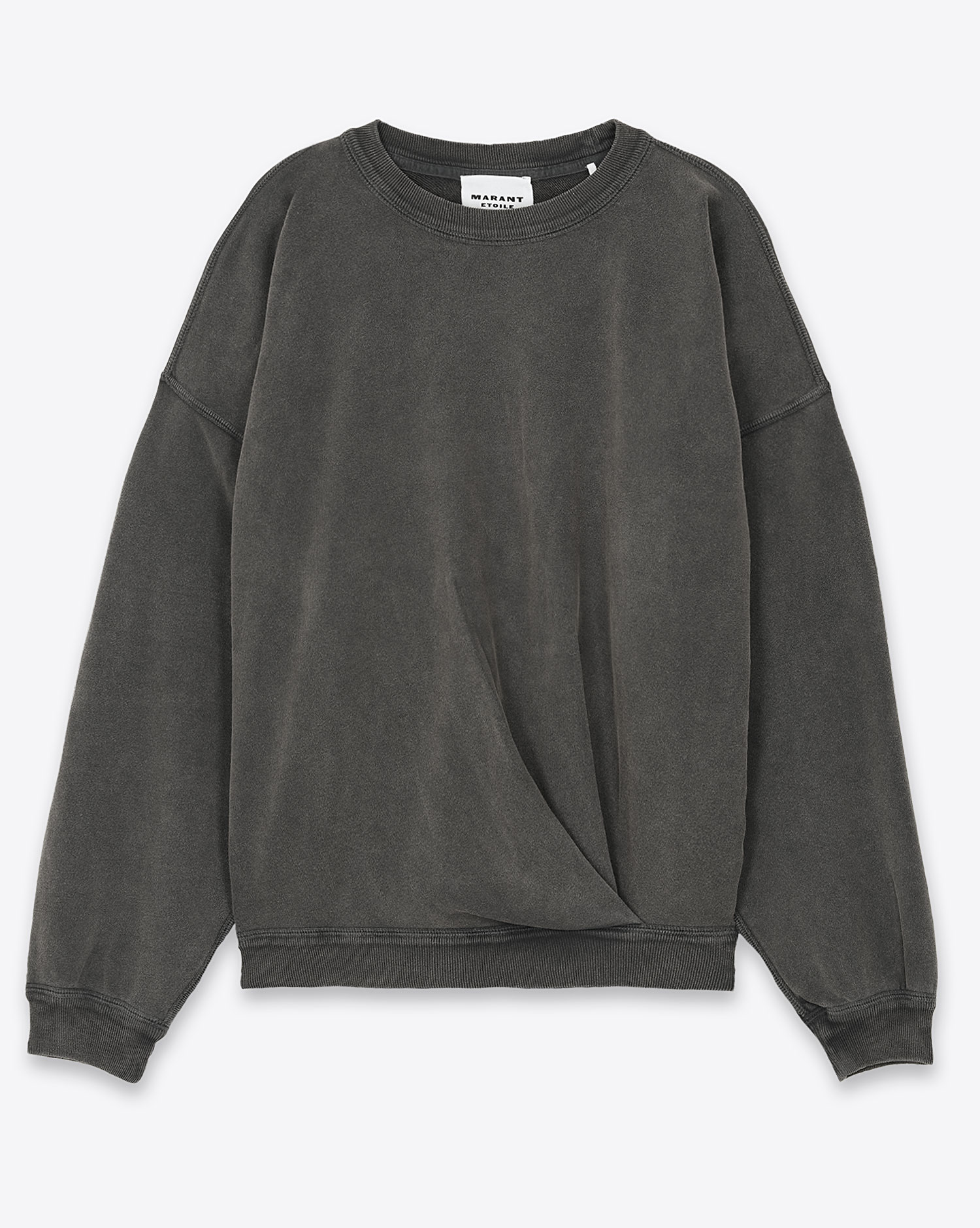 Sweatshirt manches longues Sauria Isabel Marant Etoile noir délavé. Vue face. 